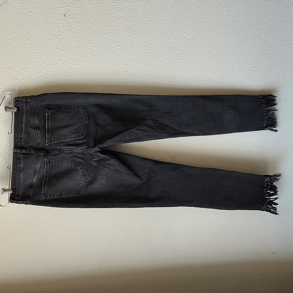 Free People Great Heights Frayed Skinny Jeans Faded Black Distressed Size W 27 - Picture 2 of 9